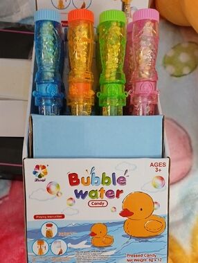 Bubble Water Candy Bubble Wand Toy - Blue, Orange, Green, Pink